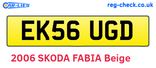 EK56UGD are the vehicle registration plates.