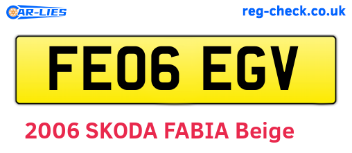 FE06EGV are the vehicle registration plates.