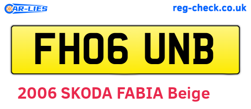 FH06UNB are the vehicle registration plates.