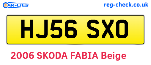 HJ56SXO are the vehicle registration plates.