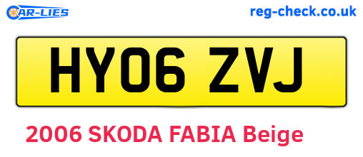 HY06ZVJ are the vehicle registration plates.