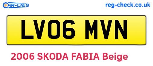 LV06MVN are the vehicle registration plates.
