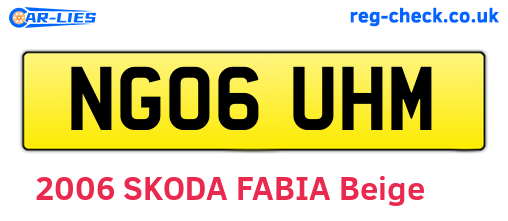 NG06UHM are the vehicle registration plates.