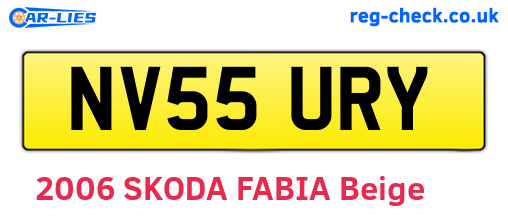 NV55URY are the vehicle registration plates.