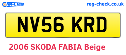 NV56KRD are the vehicle registration plates.