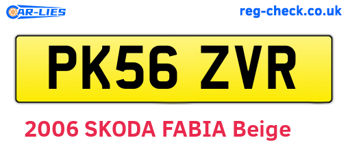 PK56ZVR are the vehicle registration plates.
