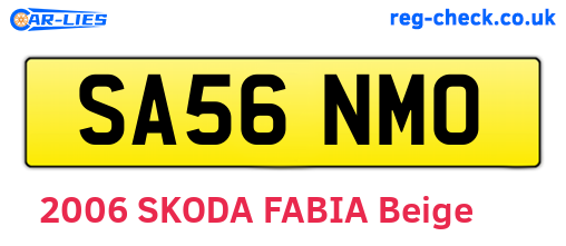 SA56NMO are the vehicle registration plates.