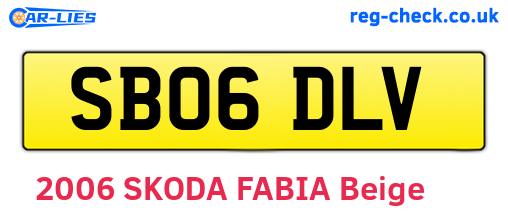 SB06DLV are the vehicle registration plates.