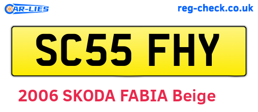 SC55FHY are the vehicle registration plates.