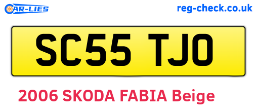 SC55TJO are the vehicle registration plates.