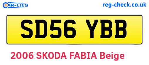 SD56YBB are the vehicle registration plates.