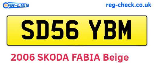 SD56YBM are the vehicle registration plates.
