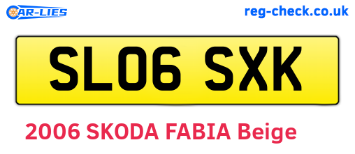 SL06SXK are the vehicle registration plates.