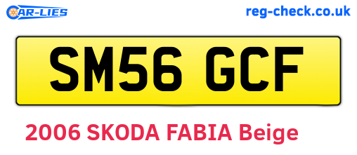SM56GCF are the vehicle registration plates.