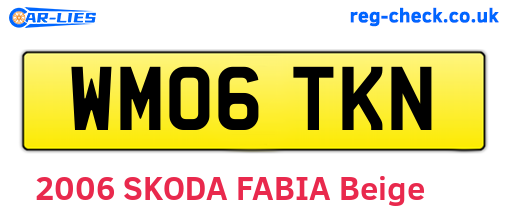 WM06TKN are the vehicle registration plates.