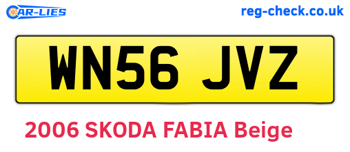 WN56JVZ are the vehicle registration plates.