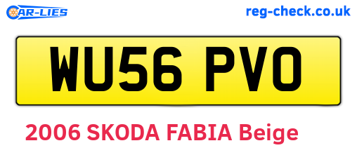WU56PVO are the vehicle registration plates.