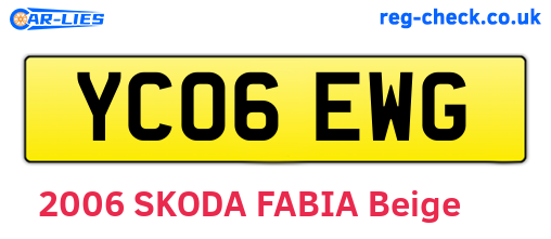 YC06EWG are the vehicle registration plates.