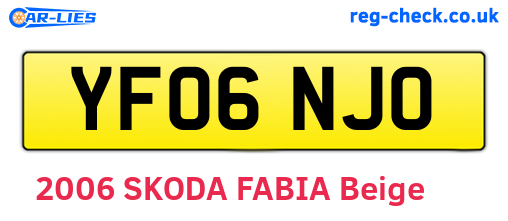 YF06NJO are the vehicle registration plates.