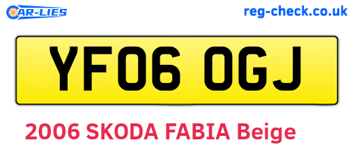 YF06OGJ are the vehicle registration plates.