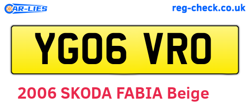 YG06VRO are the vehicle registration plates.