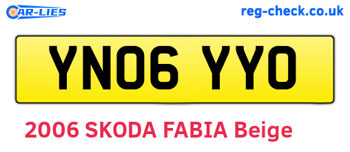 YN06YYO are the vehicle registration plates.