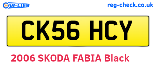 CK56HCY are the vehicle registration plates.