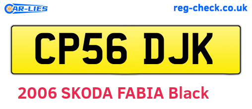 CP56DJK are the vehicle registration plates.