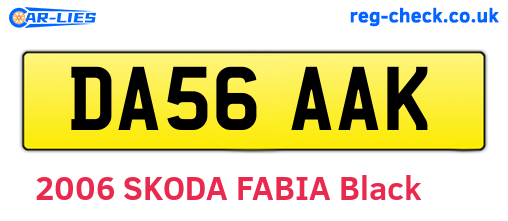 DA56AAK are the vehicle registration plates.