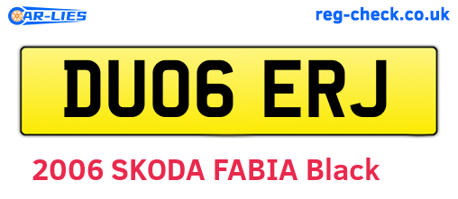 DU06ERJ are the vehicle registration plates.