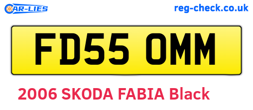 FD55OMM are the vehicle registration plates.