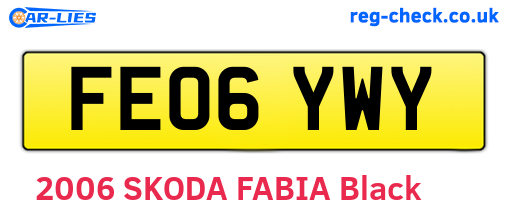FE06YWY are the vehicle registration plates.