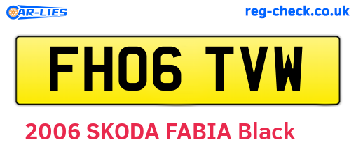 FH06TVW are the vehicle registration plates.