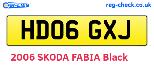 HD06GXJ are the vehicle registration plates.