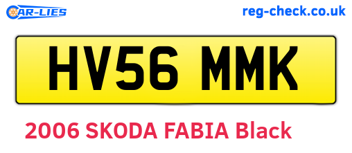 HV56MMK are the vehicle registration plates.