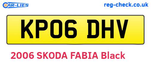 KP06DHV are the vehicle registration plates.