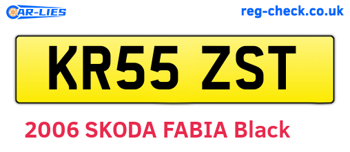 KR55ZST are the vehicle registration plates.