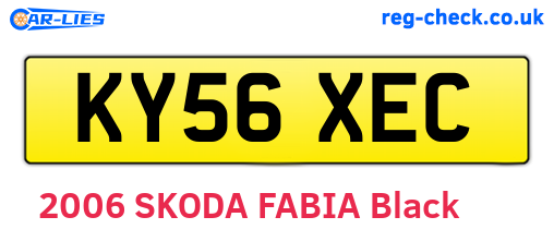 KY56XEC are the vehicle registration plates.