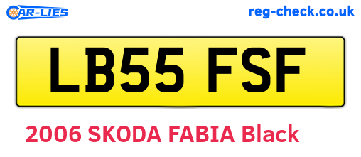 LB55FSF are the vehicle registration plates.
