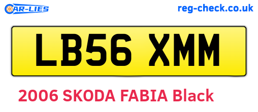 LB56XMM are the vehicle registration plates.