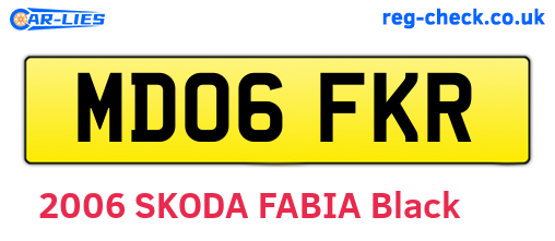 MD06FKR are the vehicle registration plates.