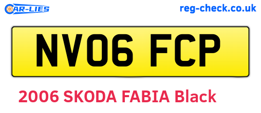 NV06FCP are the vehicle registration plates.