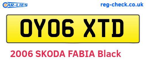 OY06XTD are the vehicle registration plates.