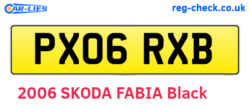 PX06RXB are the vehicle registration plates.