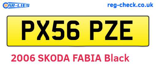 PX56PZE are the vehicle registration plates.