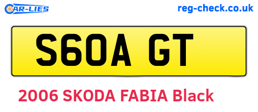 S60AGT are the vehicle registration plates.