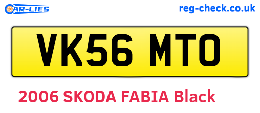 VK56MTO are the vehicle registration plates.