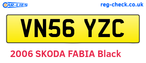 VN56YZC are the vehicle registration plates.