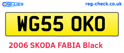 WG55OKO are the vehicle registration plates.