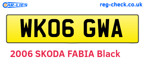 WK06GWA are the vehicle registration plates.